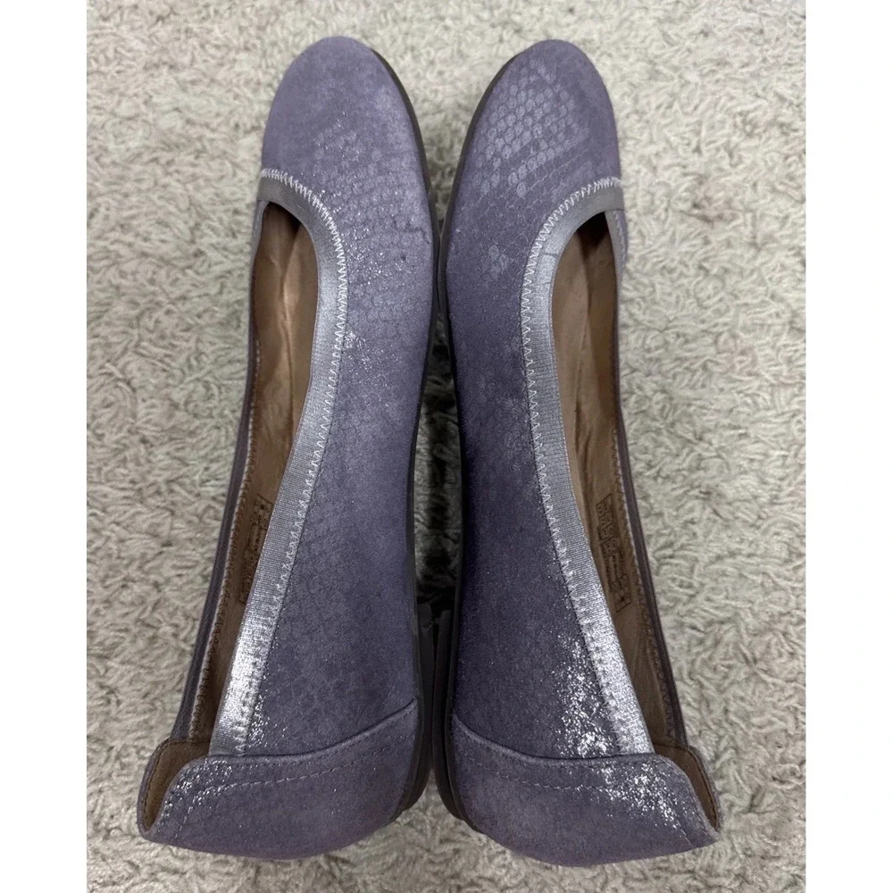 Vionic‎ Carroll Metallic Lavender Snakeskin Slip On Ballerina Flats Women's 9.5M